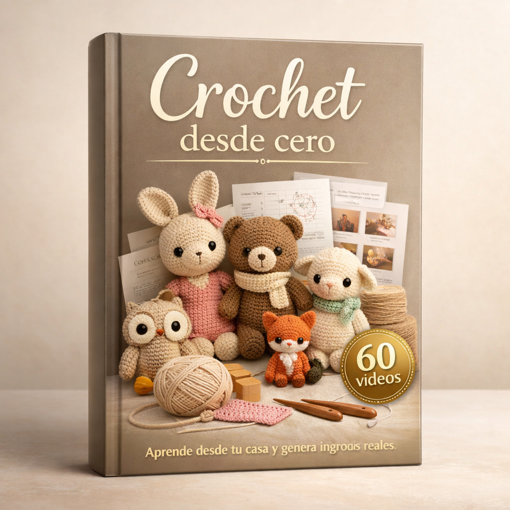 Crochet desde cero, 60 videos + 5 bonos de regalos